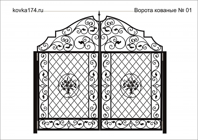 Эскиз кованых ворот №1 фото